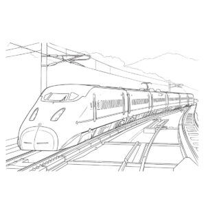 新幹線 800系 つばめの無料塗り絵イラスト（知育・高齢者レク用）