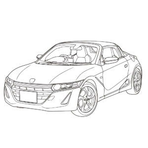 S660の無料塗り絵イラスト（知育・高齢者レク用）