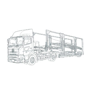 Free printable Car carrier (Vehicle transporter) coloring page