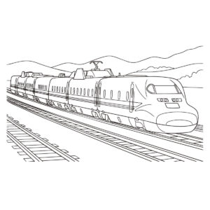 ドクターイエロー923形　子供向けの無料塗り絵イラスト（知育・高齢者レク用）