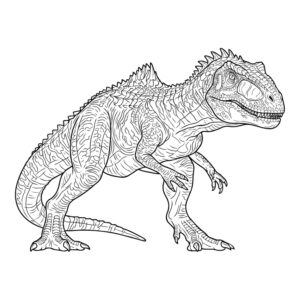 ギガノトサウルスの無料塗り絵イラスト（知育・高齢者レク用）