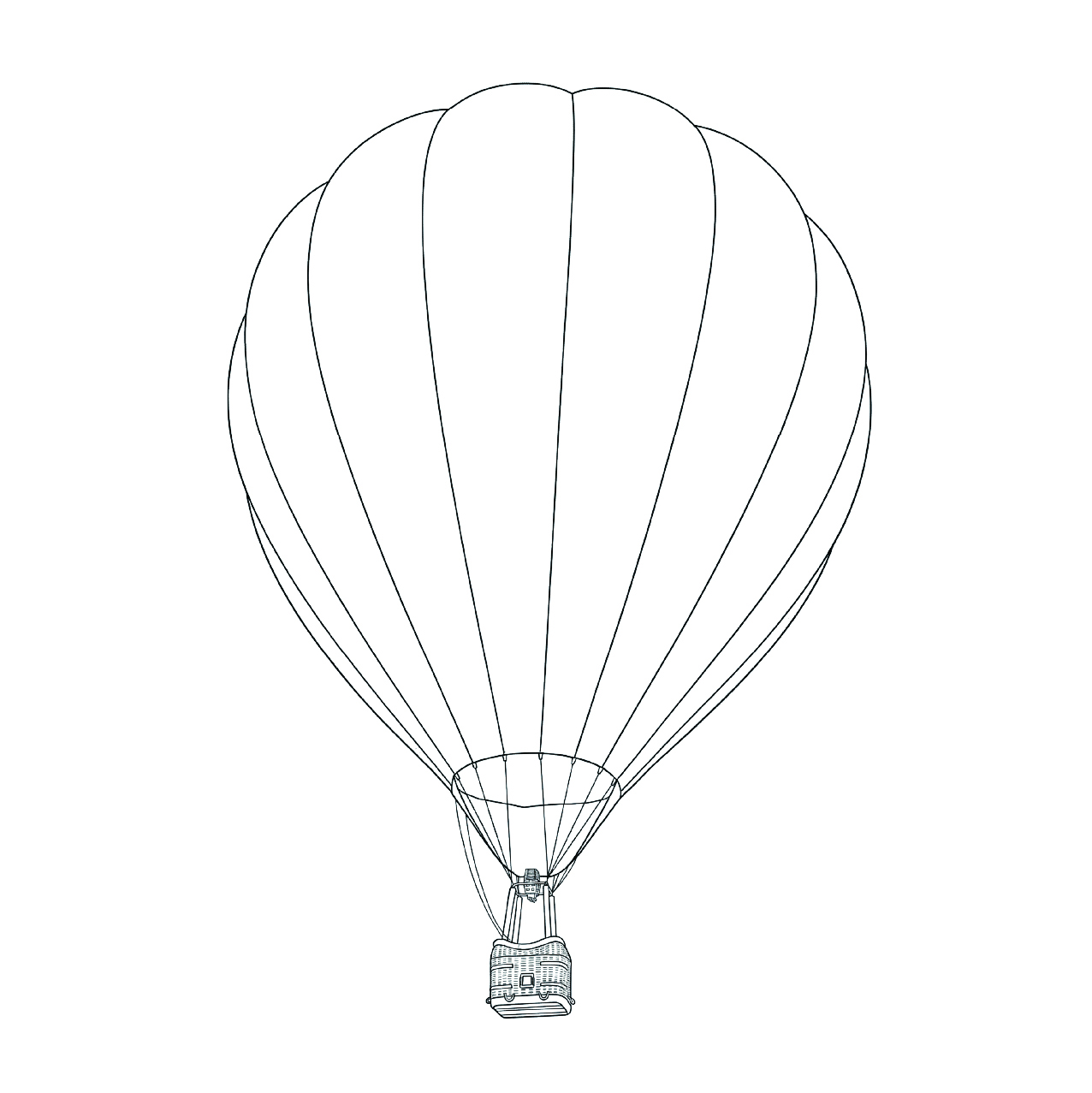 熱気球の塗り絵