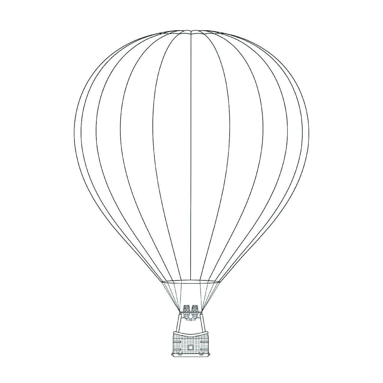 熱気球の塗り絵