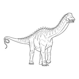 ニジェールサウルスの無料塗り絵イラスト（知育・高齢者レク用）