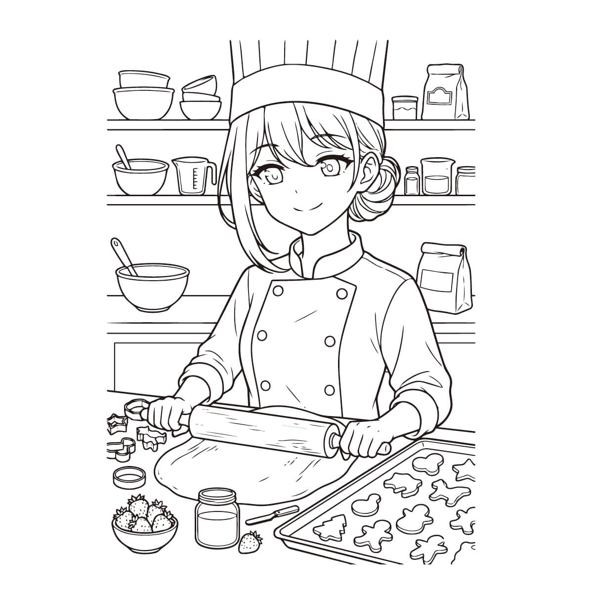 パティシエの塗り絵