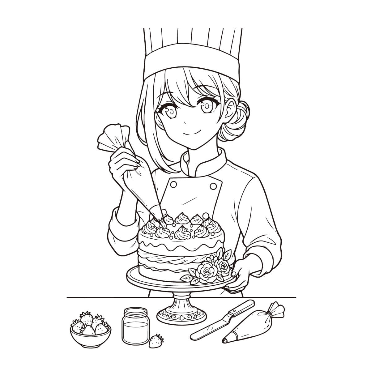 女の子　ケーキ