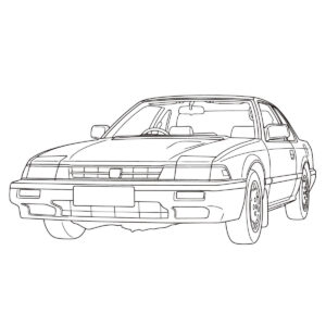 ２代目プレリュードの無料塗り絵イラスト（知育・高齢者レク用）