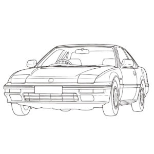 ３代目プレリュードの無料塗り絵イラスト（知育・高齢者レク用）