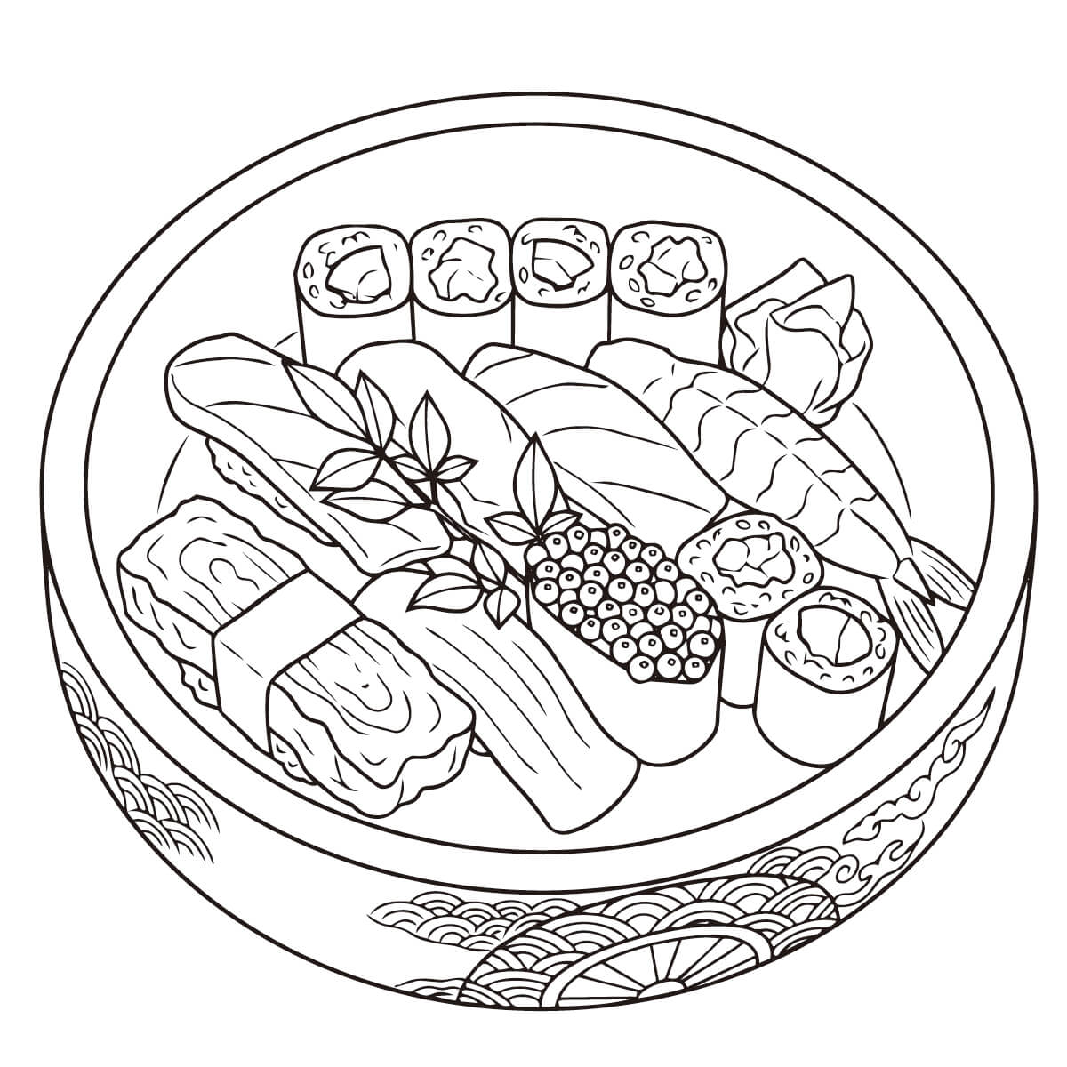寿司の塗り絵