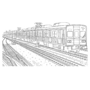 東葉高速鉄道 1000形の無料塗り絵イラスト（知育・高齢者レク用）