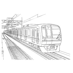 東葉高速鉄道の無料塗り絵イラスト（知育・高齢者レク用）