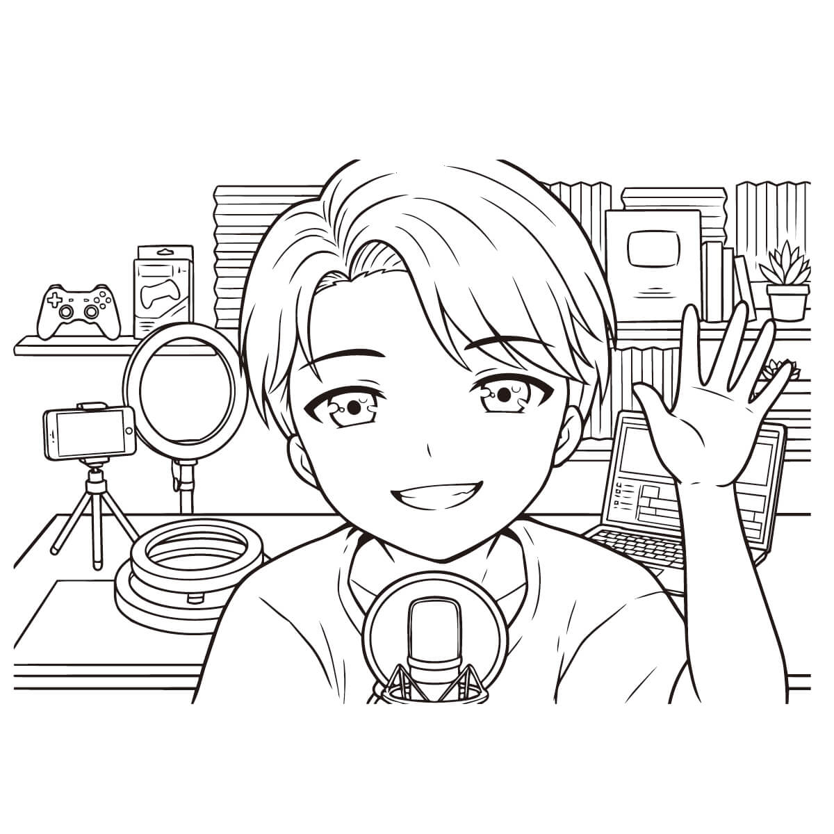 YouTuber(ユーチューバー) / 配信者の塗り絵