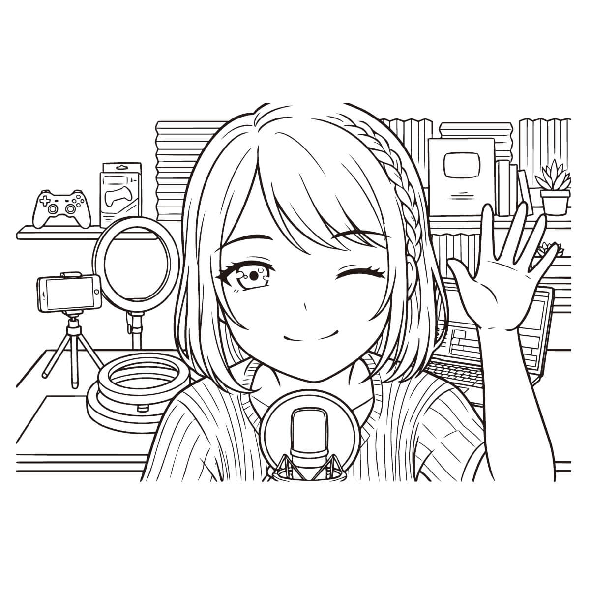 YouTuber(ユーチューバー) / 配信者の塗り絵