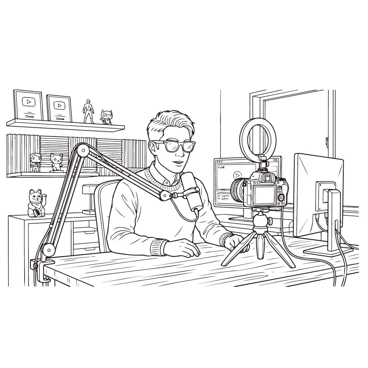 YouTuber(ユーチューバー) / 配信者の塗り絵