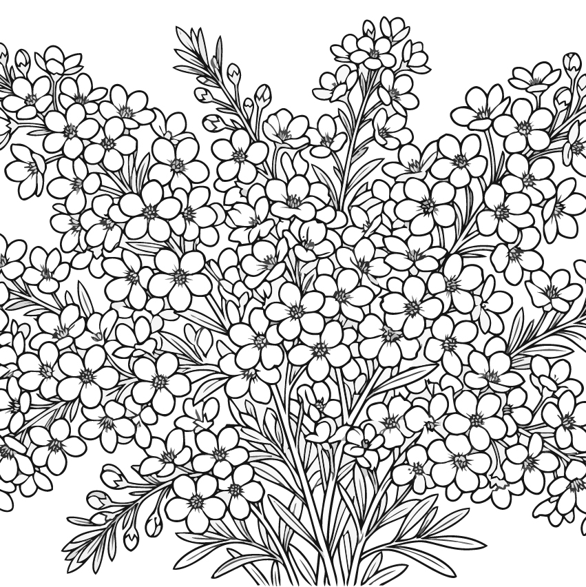 雪柳（ユキヤナギ）の塗り絵