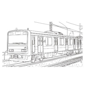京浜東北線　209系の無料塗り絵イラスト（知育・高齢者レク用）