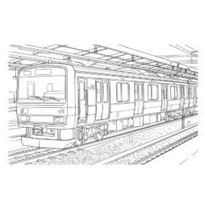 E231系　0番台の無料塗り絵イラスト（知育・高齢者レク用）