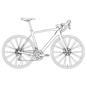 ロードバイクの無料塗り絵イラスト（知育・高齢者レク用）