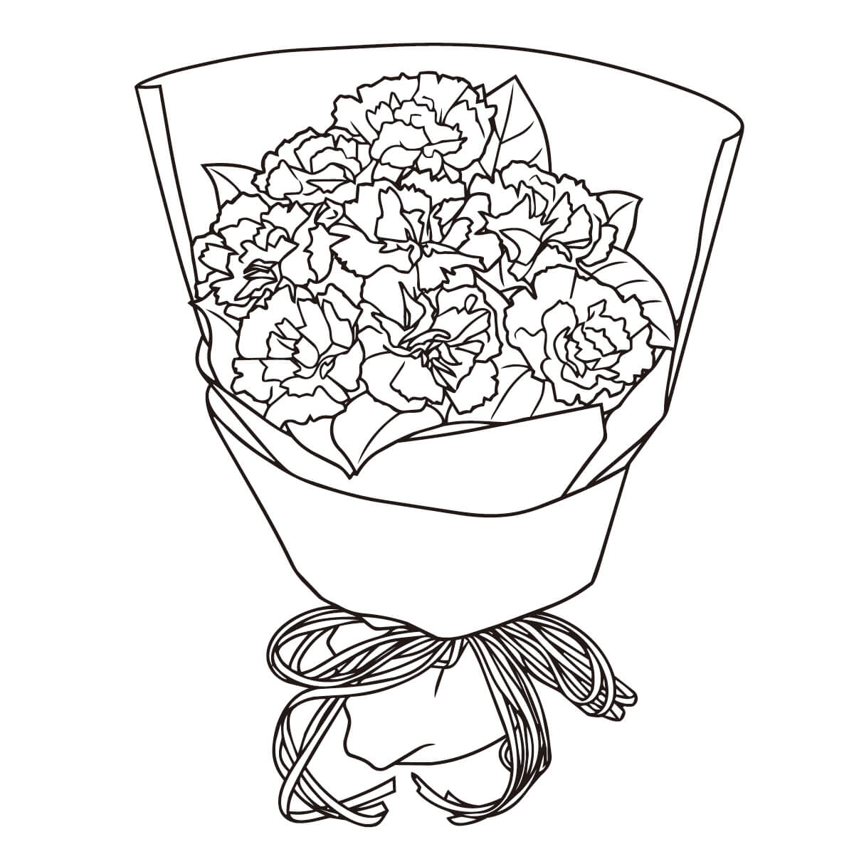 カーネーションの塗り絵