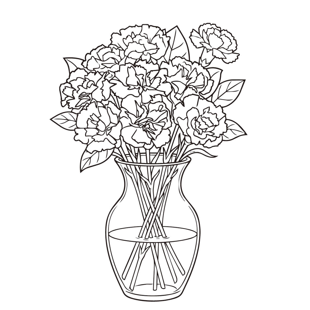 カーネーションの塗り絵