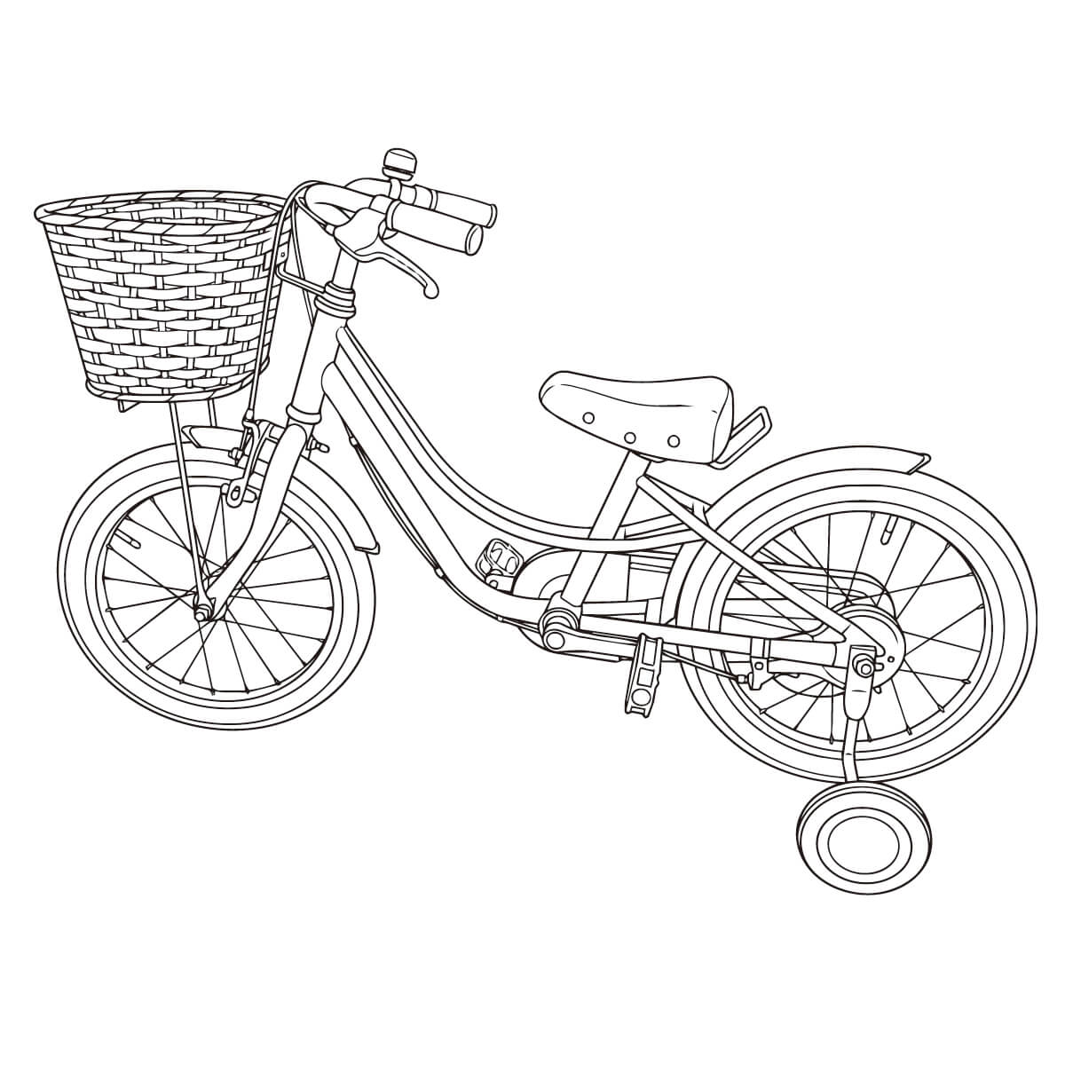 シティサイクル（自転車）の塗り絵