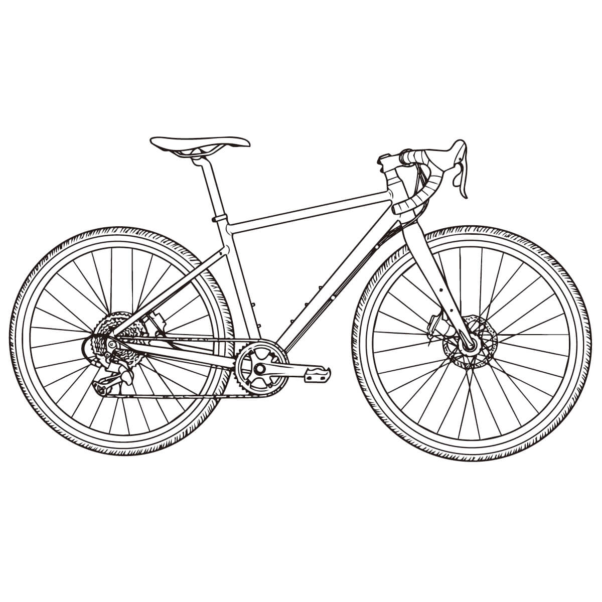 ロードバイクの塗り絵