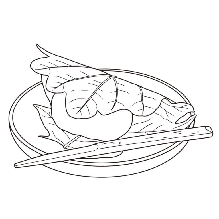 Free printable Kashiwamochi coloring page