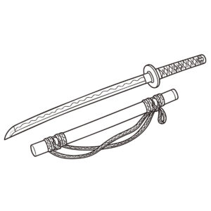 Free printable Simple Katana coloring page