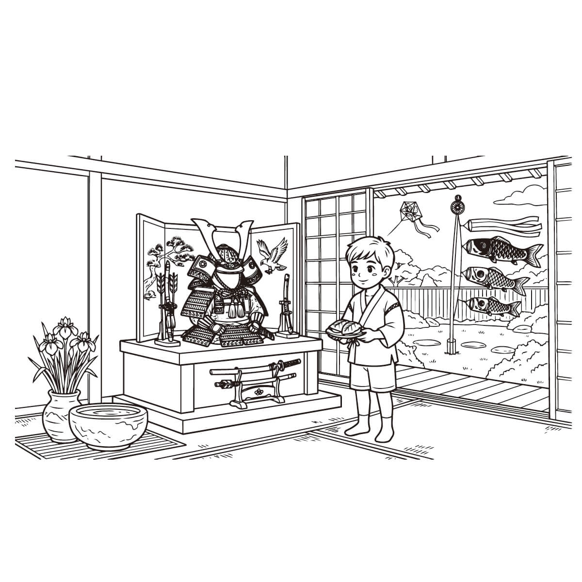 こどもの日の塗り絵