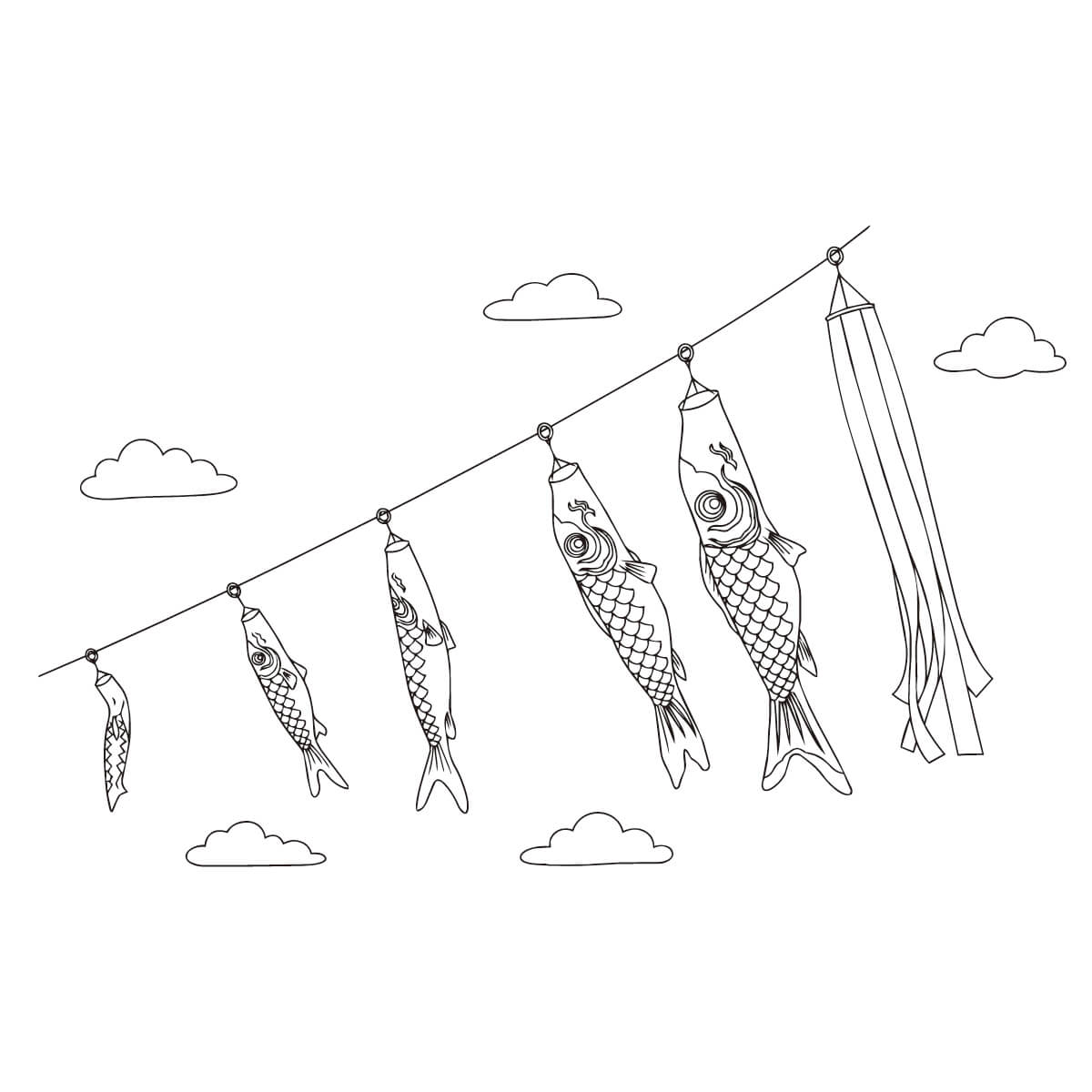 横並びの鯉のぼり