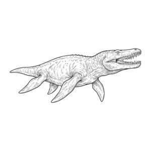 リオプレウロドンの無料塗り絵イラスト（知育・高齢者レク用）