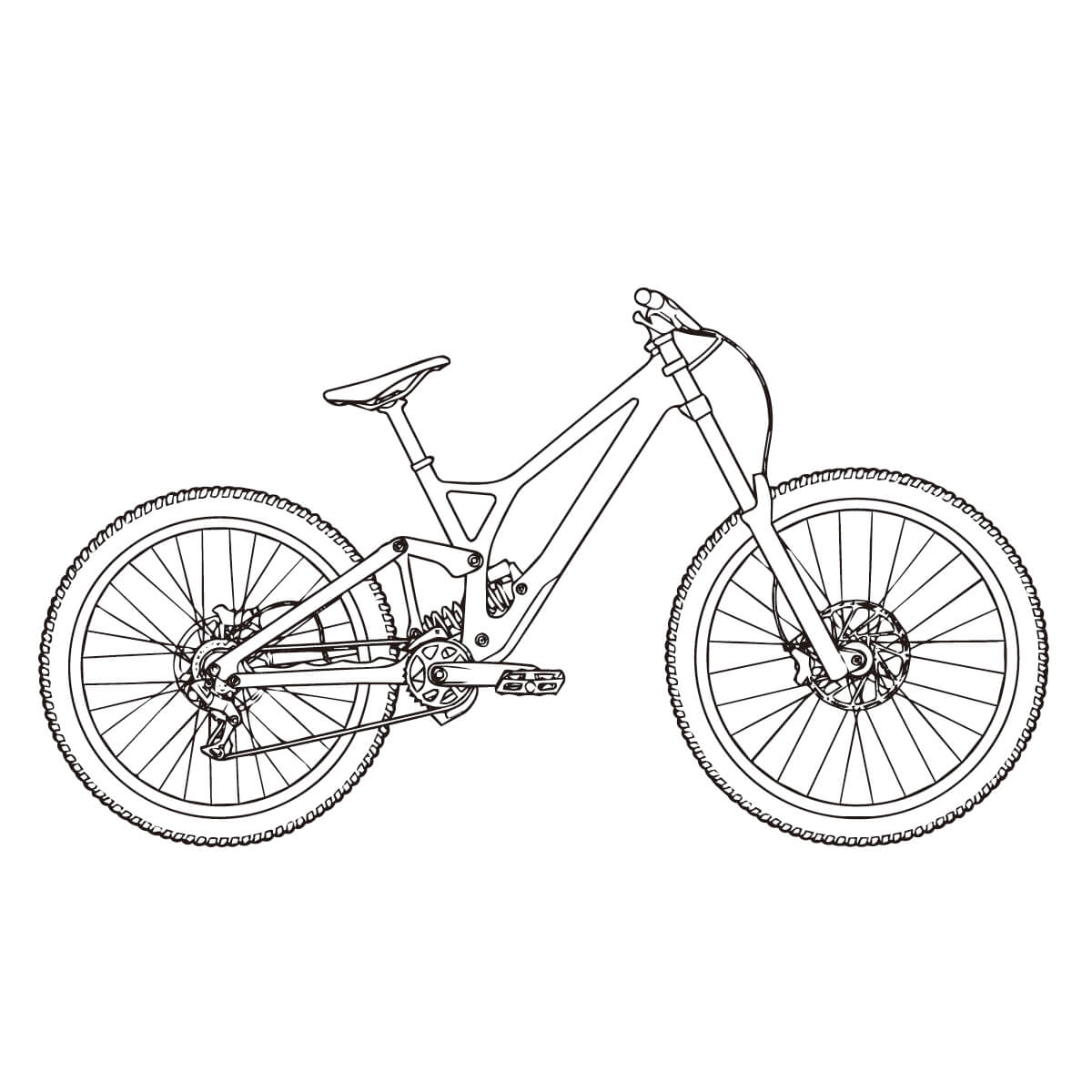 マウンテンバイクの塗り絵