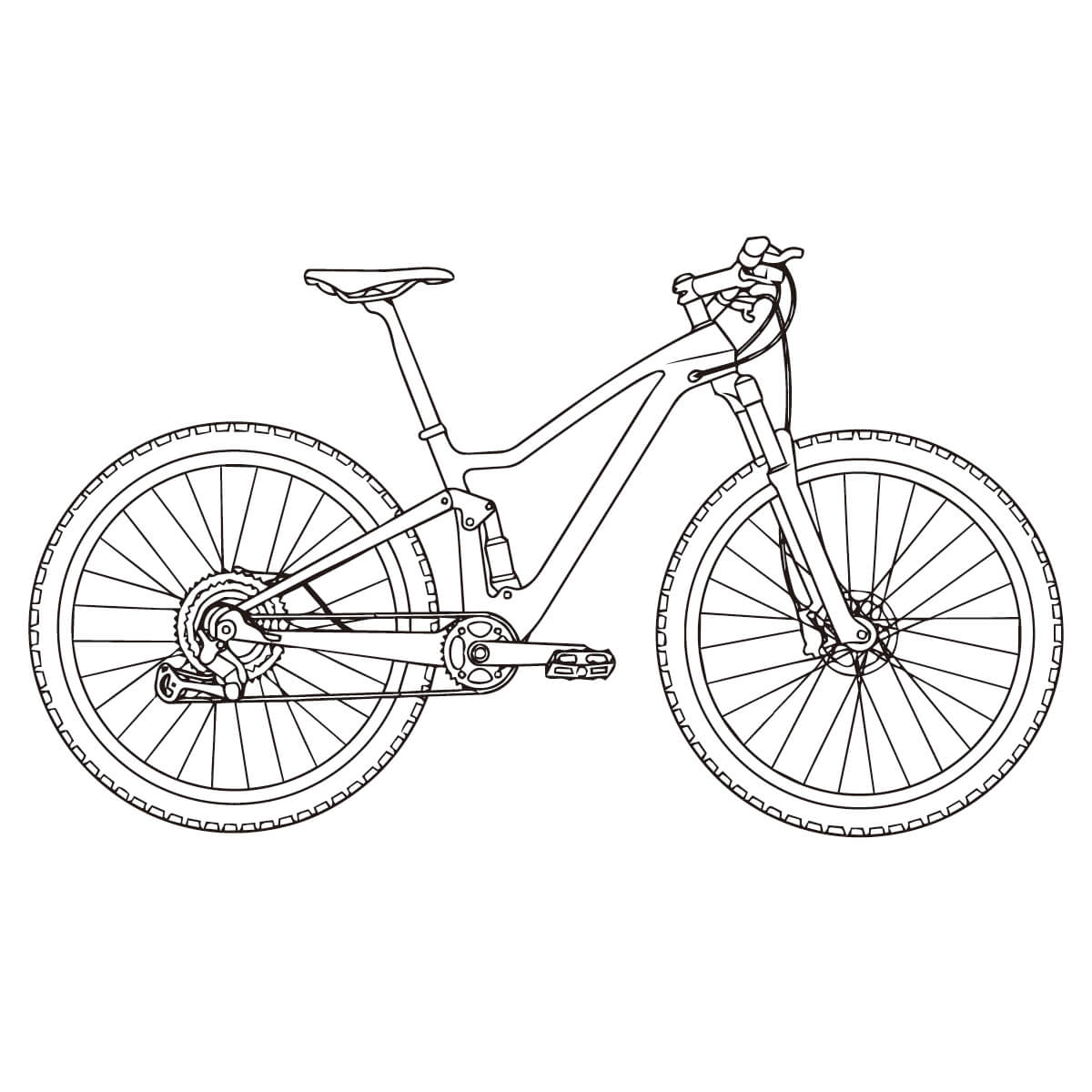 マウンテンバイクの塗り絵