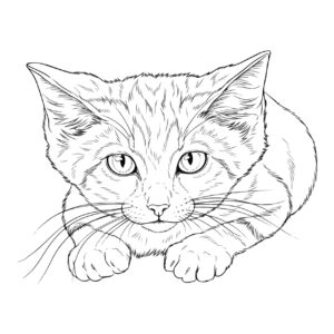 砂猫（スナネコ）の無料塗り絵イラスト（知育・高齢者レク用）