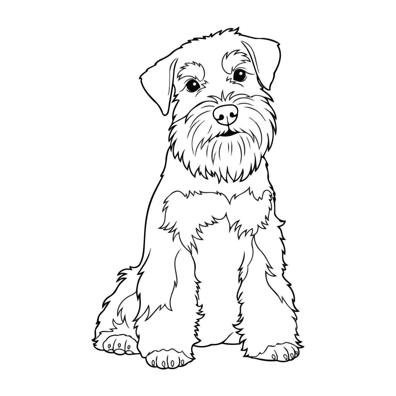 シュナウザーの塗り絵