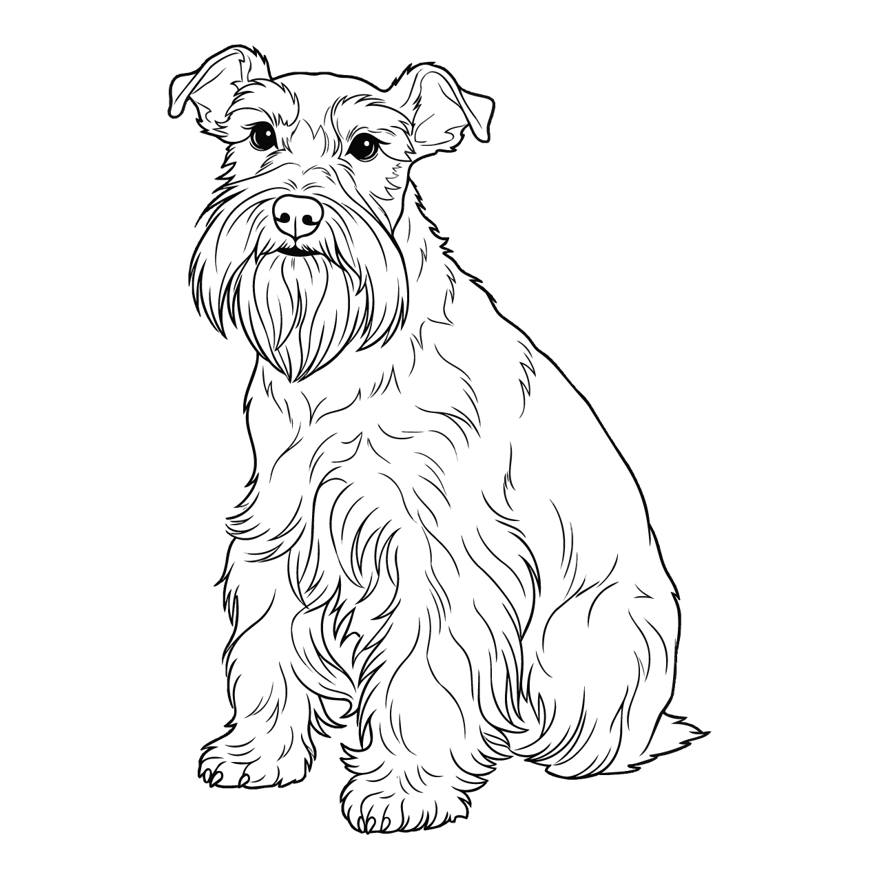 シュナウザーの塗り絵