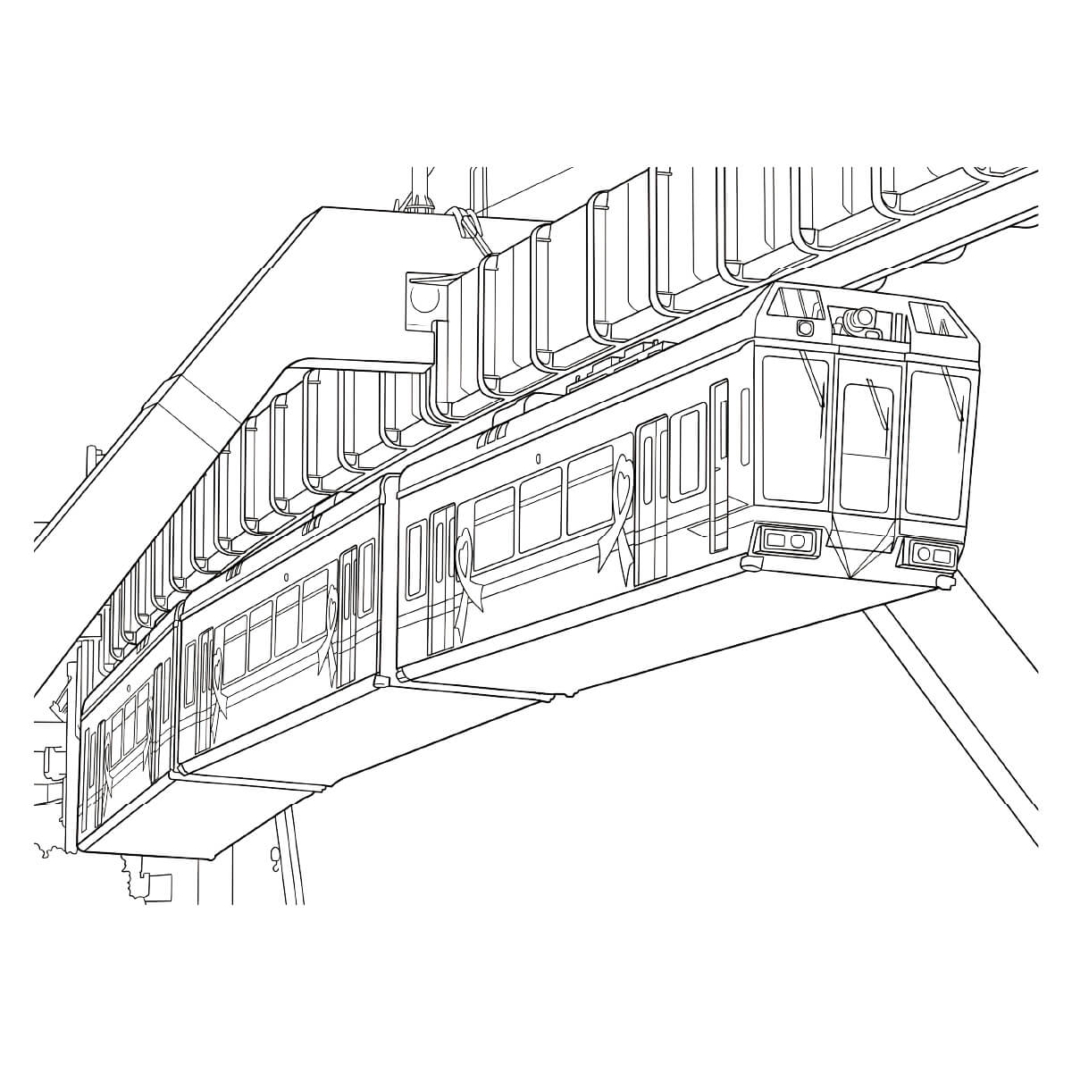 江の島線（湘南モノレール）の塗り絵