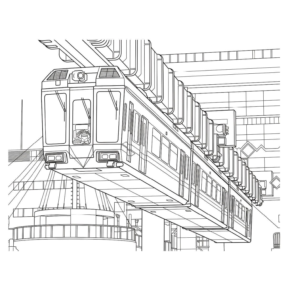 江の島線（湘南モノレール）の塗り絵