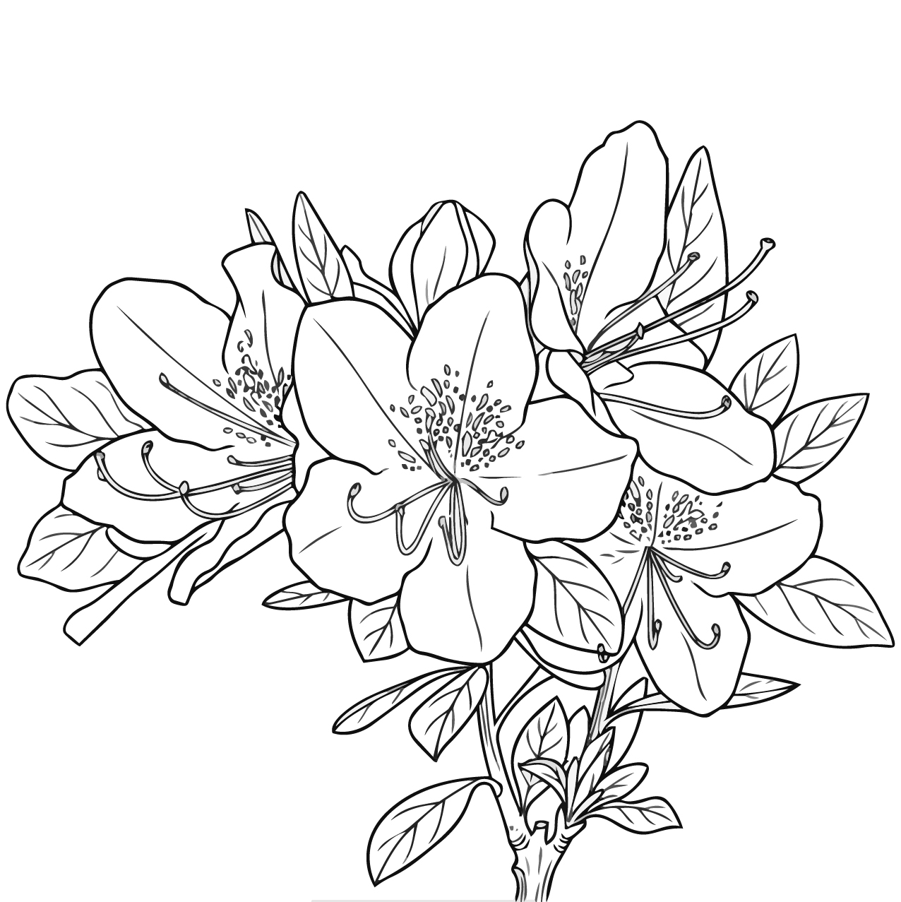 ツツジの塗り絵