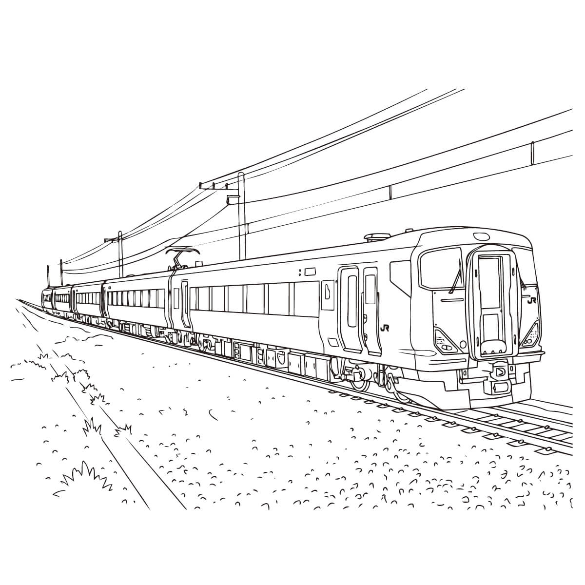 特急わかしお号の塗り絵