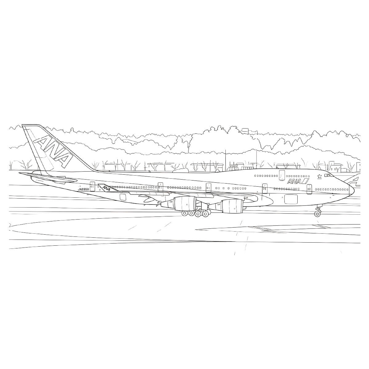 ANA ボーイング747-400 滑走路