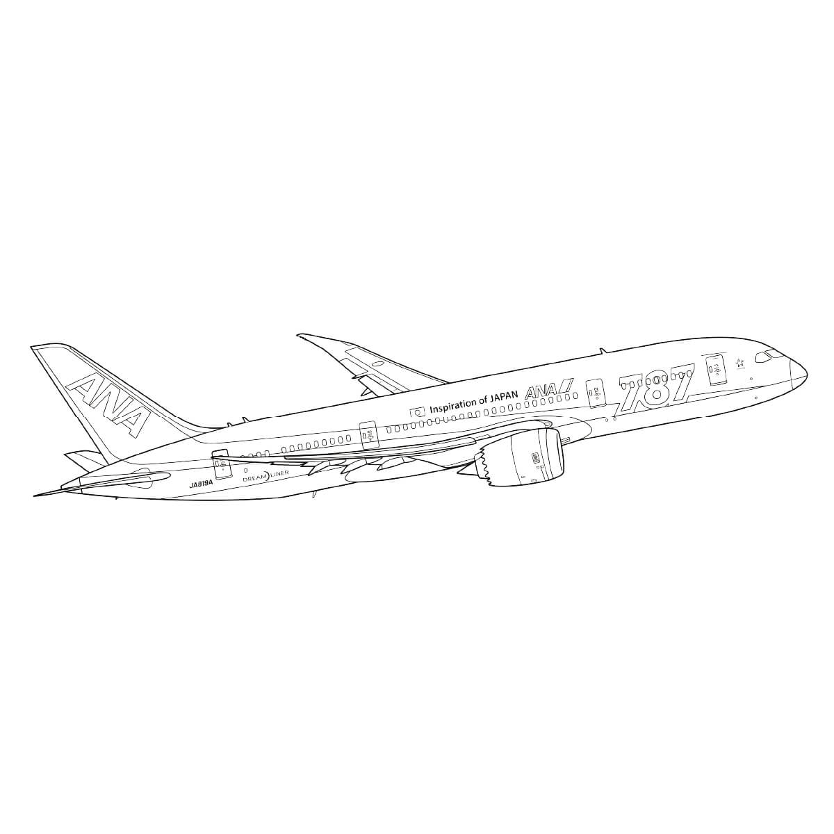 ボーイング787 (ドリームライナー)の塗り絵