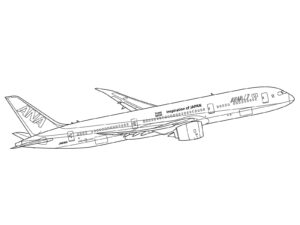 Free printable ANA Boeing 787 Standard Livery coloring page