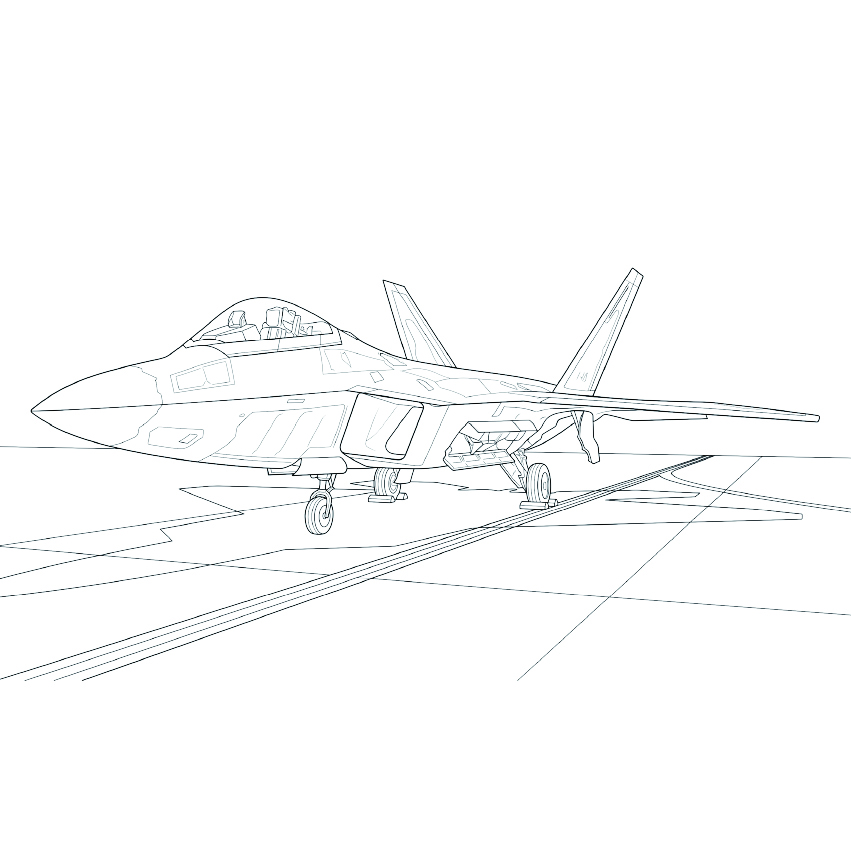 F-22 ラプターの塗り絵