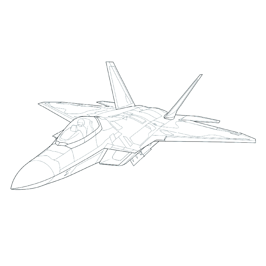 F-22 ラプターの塗り絵