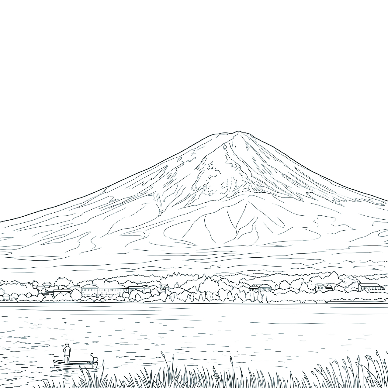 富士山の塗り絵