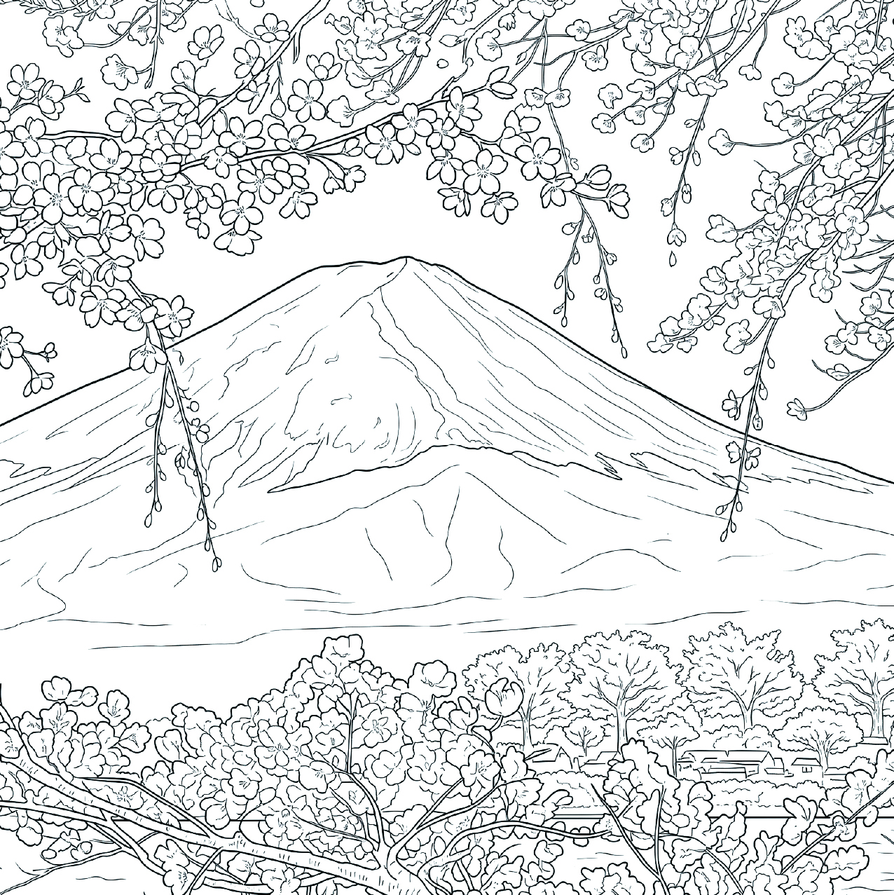 桜と富士山