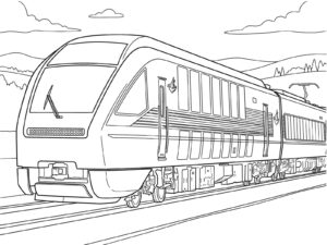 ひのとり (近鉄80000系電車)の無料塗り絵イラスト（知育・高齢者レク用）