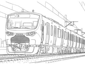 相鉄線の無料塗り絵イラスト（知育・高齢者レク用）