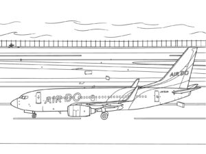 Free printable Boeing 737-700 AIRDO coloring page